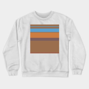 A world-class bind of Carolina Blue, Dirt, Dark Taupe, Earth and Dull Orange stripes. Crewneck Sweatshirt